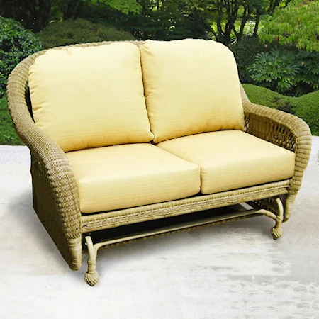 Woven Premium Deep Seat Upholstered Outdoor Double Glider